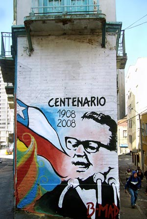 Centenario Salvador Allende, mural en Valparaíso