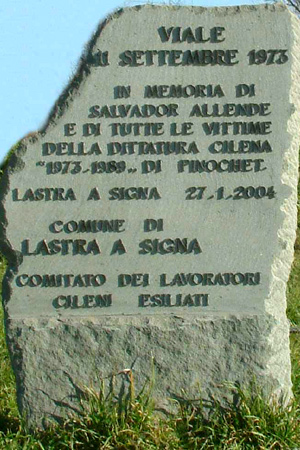 In memoria di Salvador Allende e di tutte le vittime della dittatura cilena - Lastra a Signa, Italia